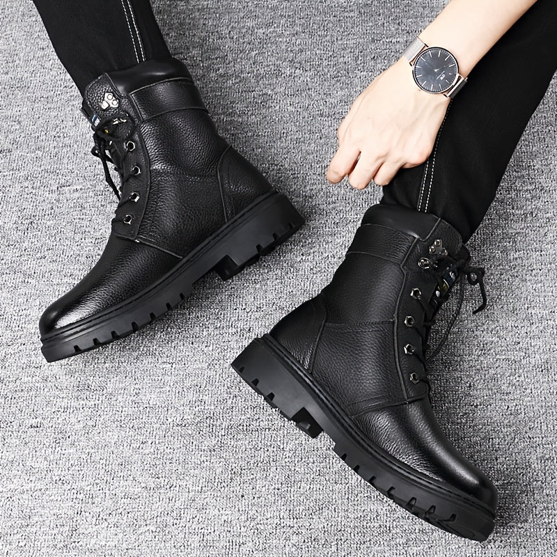Insulated High Top Boots with Deep Tread Sole and Ankle Support for Winter