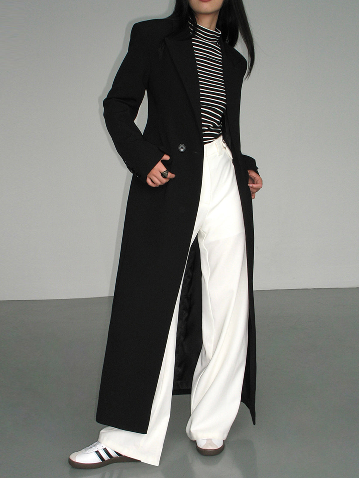 Long Sleeve Blazer with Split Detail and Tapered Waist