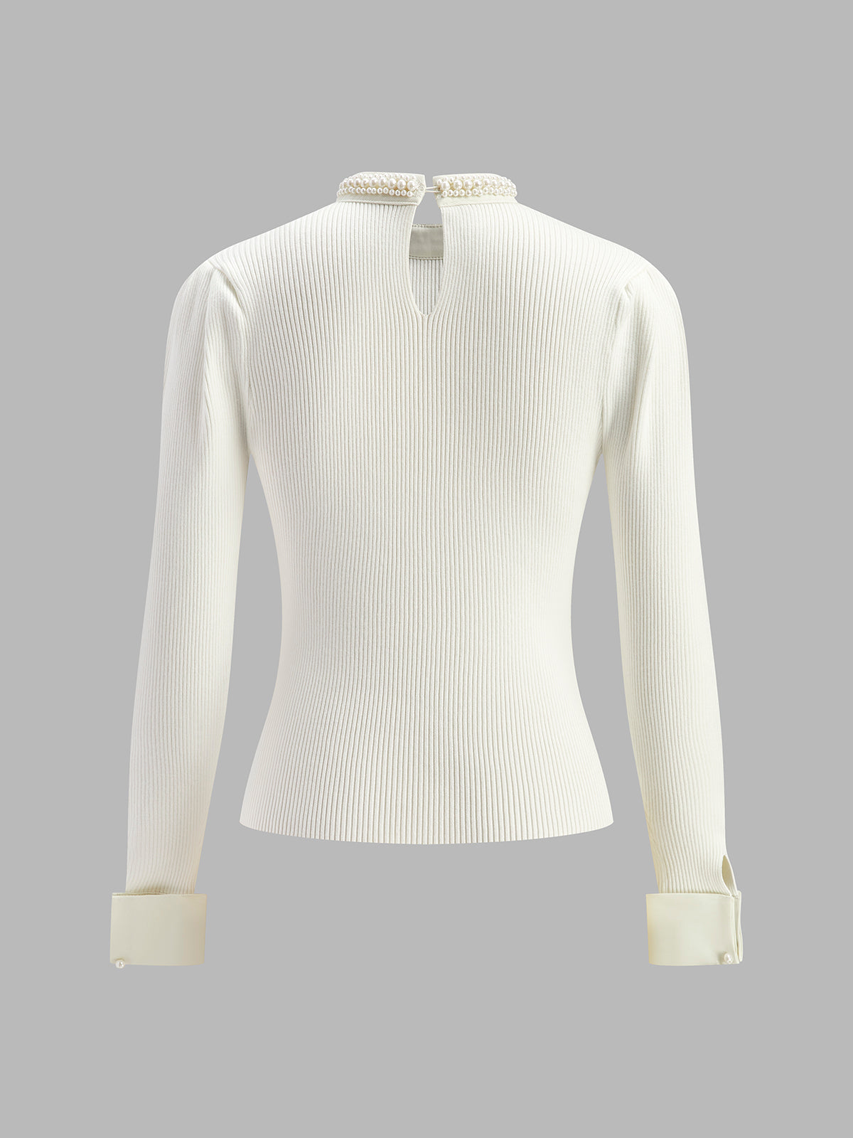 Womens Slim Fit Knit Top with Contrast Binding Detail