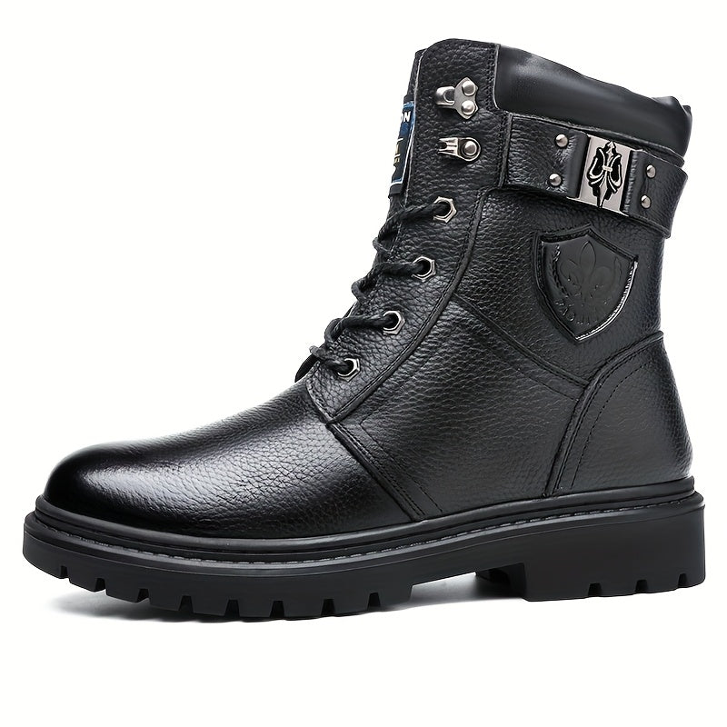 Insulated High Top Boots with Deep Tread Sole and Ankle Support for Winter