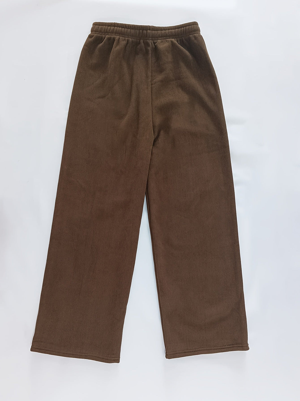 Wide Leg Lined Pants with Soft Inner Lining and Elastic Waistband