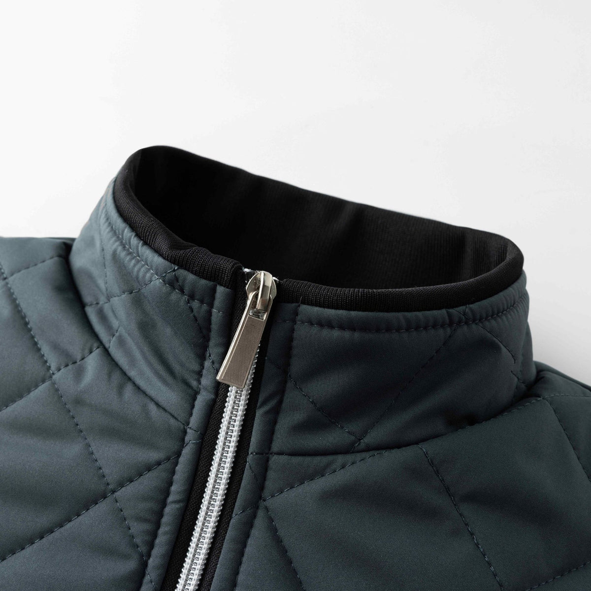 Quilted Bomber Jacket with Fleece Lining and Stand Collar, Ribbed Cuffs