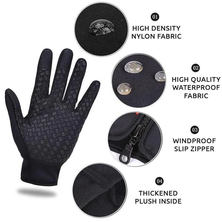 Winter Gloves with Three Layer Insulation and Silicone Grip