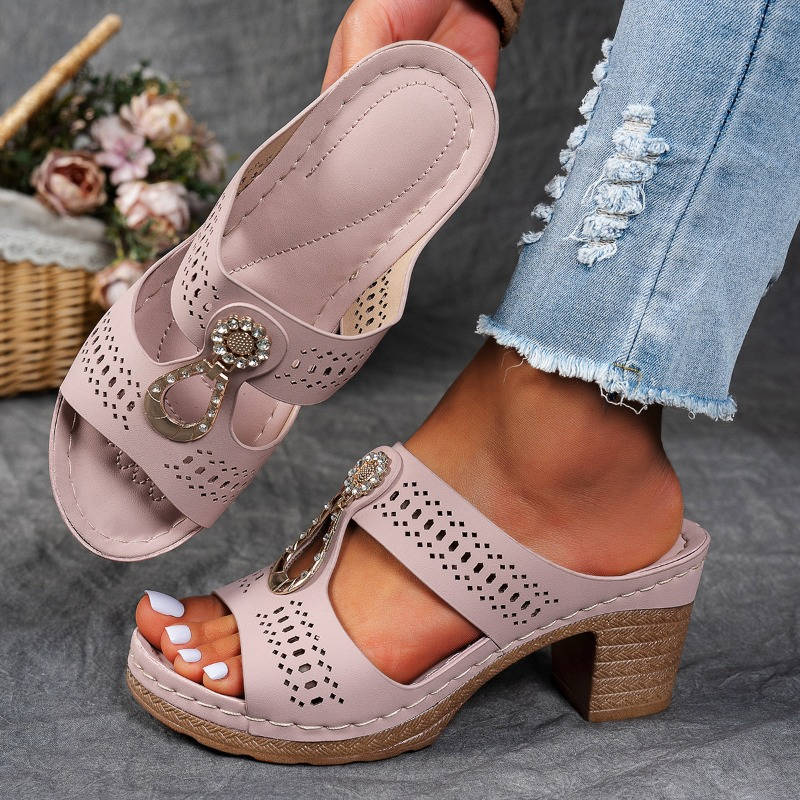 Women's Orthopedic Wedge Sandals, Vintage Floral Leather Summer Shoes, Casual Open Toe Anti Slip Platform Sandals