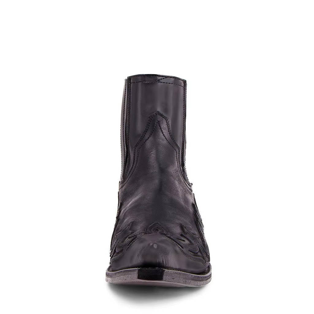 Embroidered Western Ankle Boots with Pointed Toe and Rubber Grip Outsole for Women