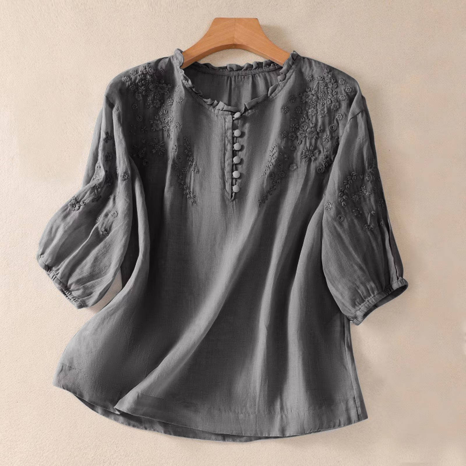 Floral Button Front Blouse, Stylish Women’s Casual Shirt for Daily Fashion