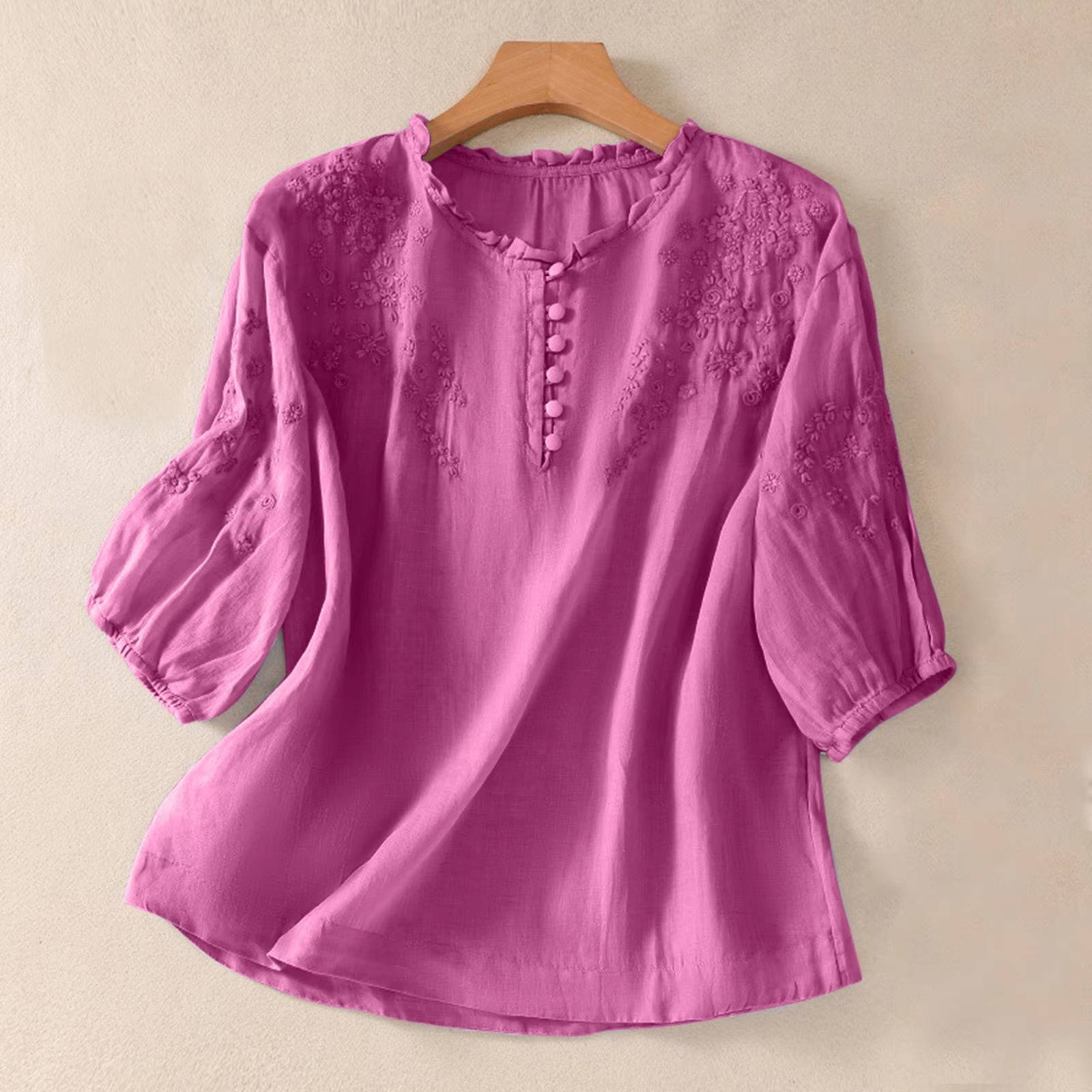 Floral Button Front Blouse, Stylish Women’s Casual Shirt for Daily Fashion