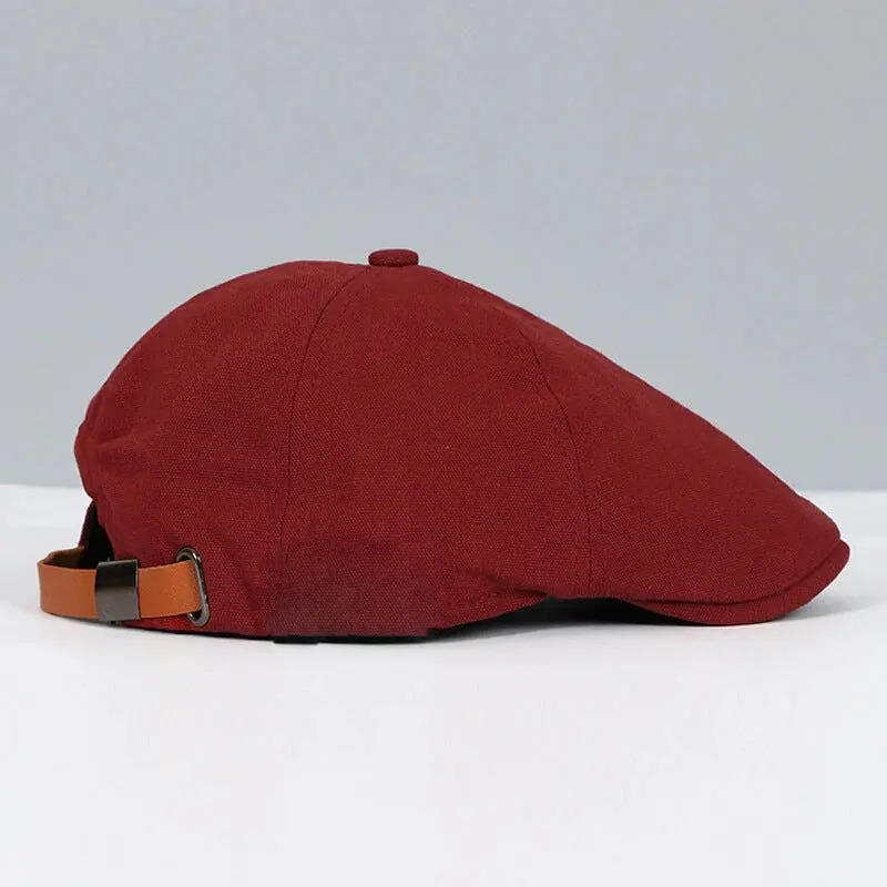Flat Cap with Moisture Wicking Band and Adjustable Fit, Reversible Wear