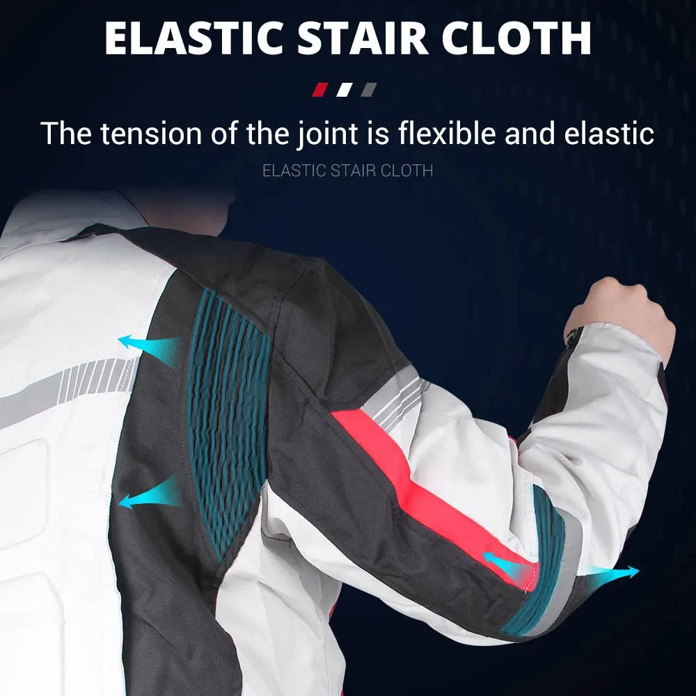 Motorcycle Jacket and Pants Set with EVA Armor and Removable Thermal Liner, Waterproof