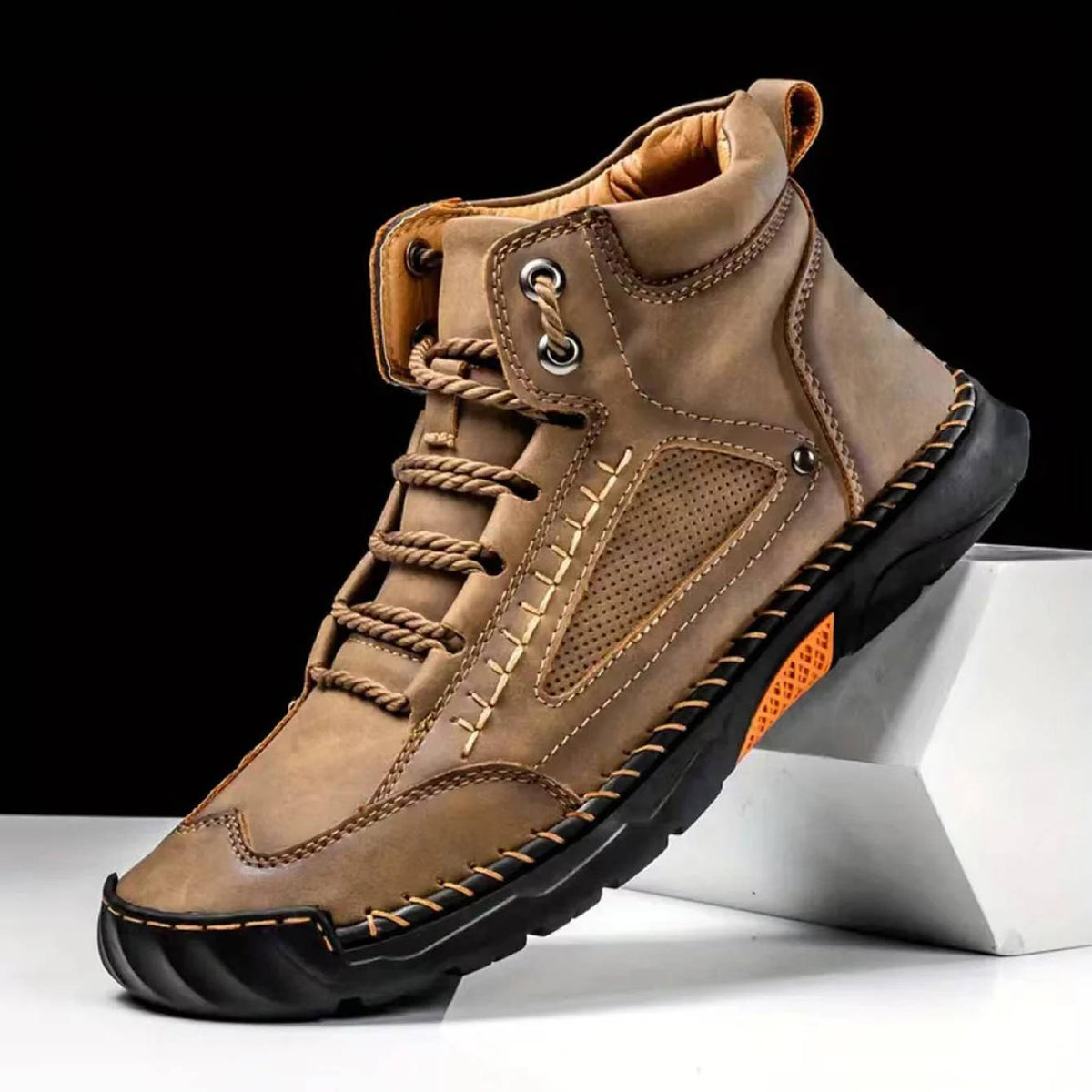 Mens Hiking Boots with Sealed Seams and Orthopedic Arch Support Wide Toe Box