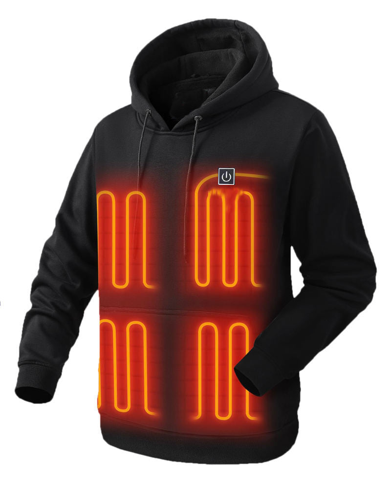 Unisex Heated Hoodie, Battery Powered Pullover Sweatshirt for Men & Women, Electric Heated Clothing