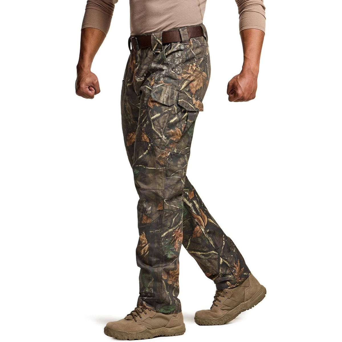 Mens Hunting Pants, Waterproof Breathable Hunting Trousers with Silent Outer Fabric for Fishing Turkey and Upland Hunting