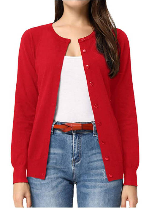 Women's Long Sleeve Knit Cardigan Sweaters, Casual Dressy Open Front Button Down Cardigans, Summer Outfit