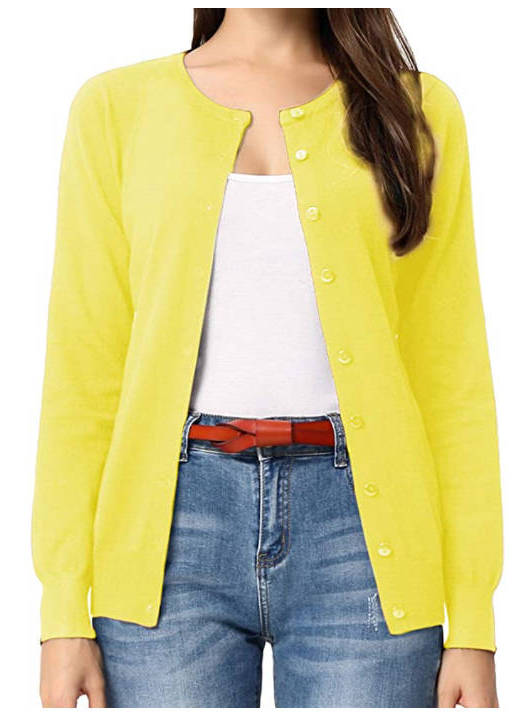 Women's Long Sleeve Knit Cardigan Sweaters, Casual Dressy Open Front Button Down Cardigans, Summer Outfit