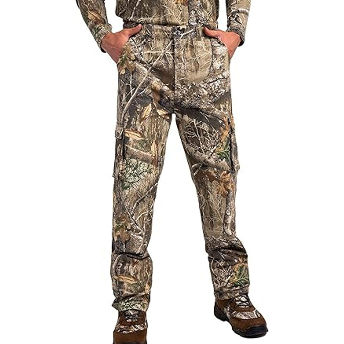 Mens Hunting Pants, Waterproof Breathable Hunting Trousers with Silent Outer Fabric for Fishing Turkey and Upland Hunting