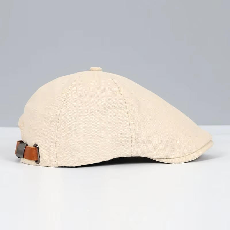 Flat Cap with Moisture Wicking Band and Adjustable Fit, Reversible Wear