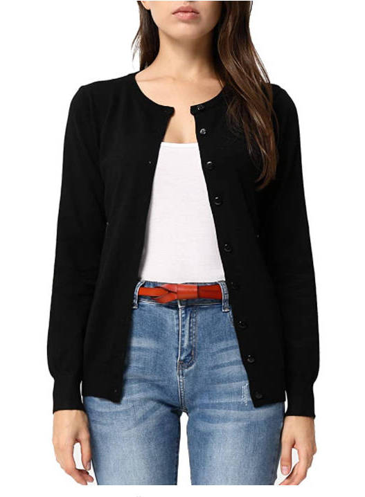 Women's Long Sleeve Knit Cardigan Sweaters, Casual Dressy Open Front Button Down Cardigans, Summer Outfit