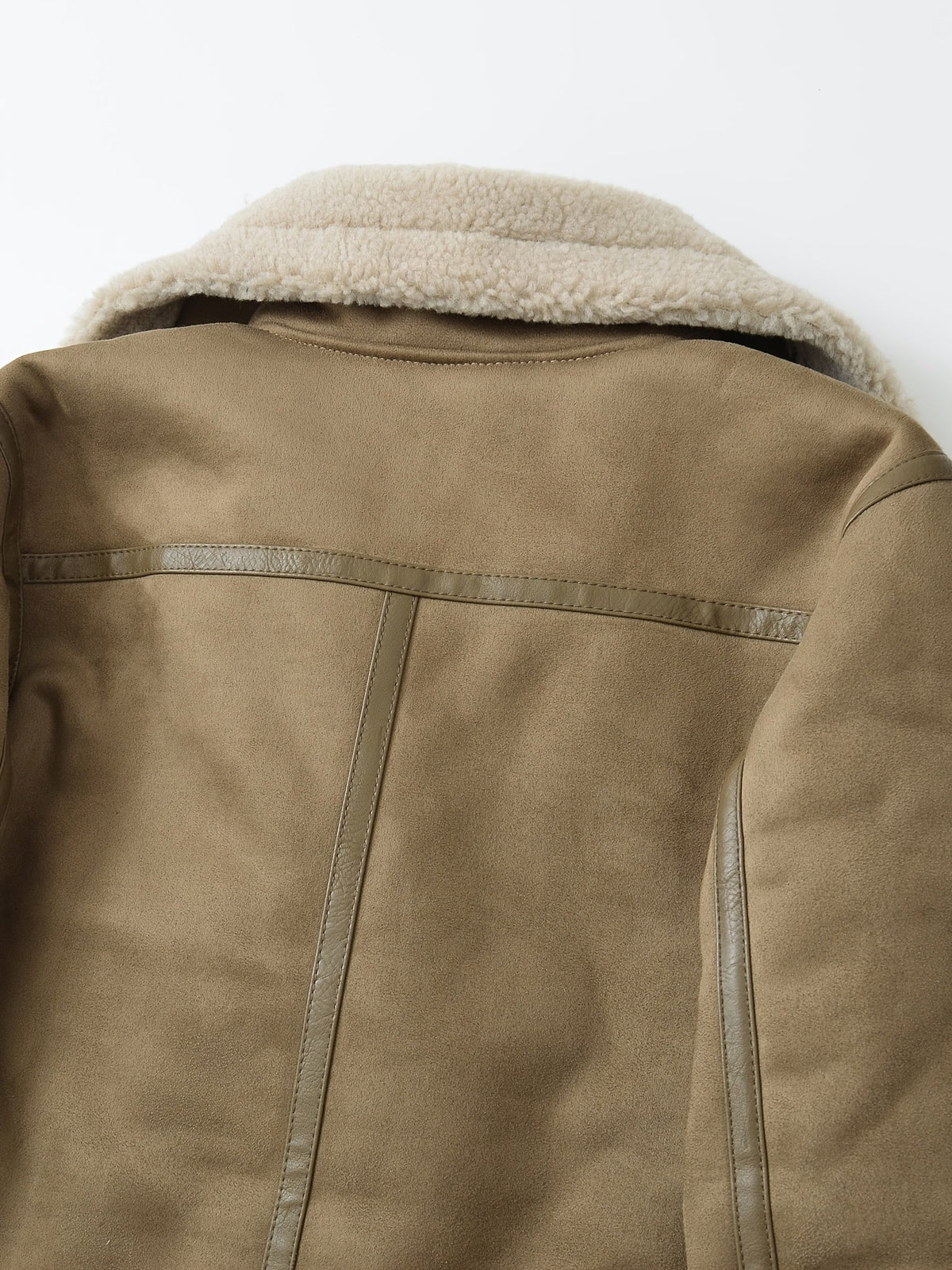 Aviator Jacket with Adjustable Waist Belt and Plush Lined Collar, Zippered Pockets