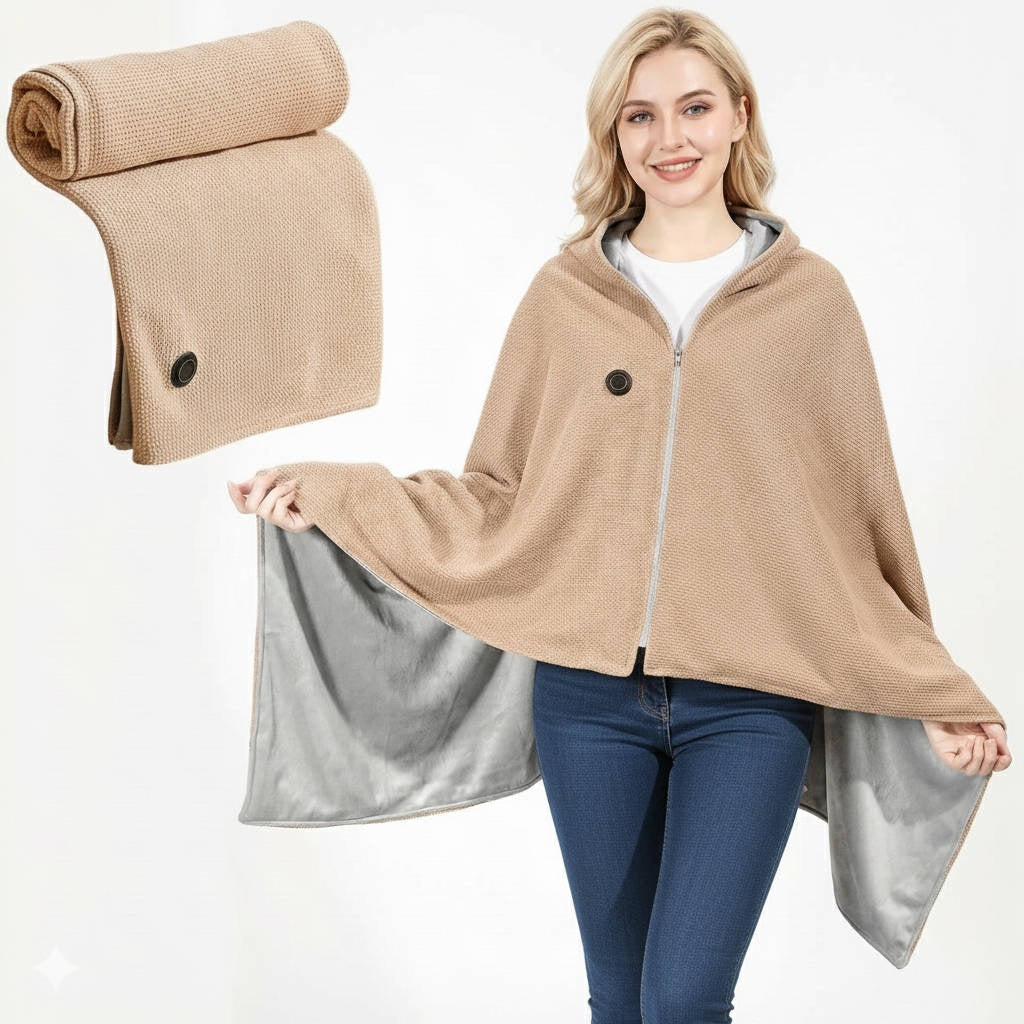 Electric Heating Shawl with 8-Zone Carbon Fiber and 3 Temperature Settings