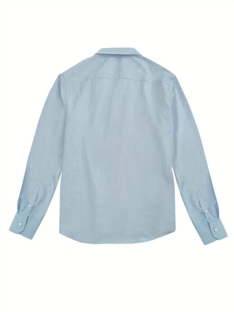 Button Up Dress Shirt with Contrast Collar and Cuffs Modern Tailored Fit