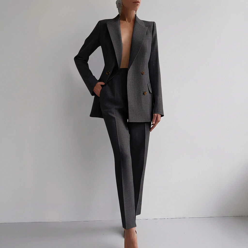 Batwing Sleeve Top and Straight Leg Trousers Two Piece Set
