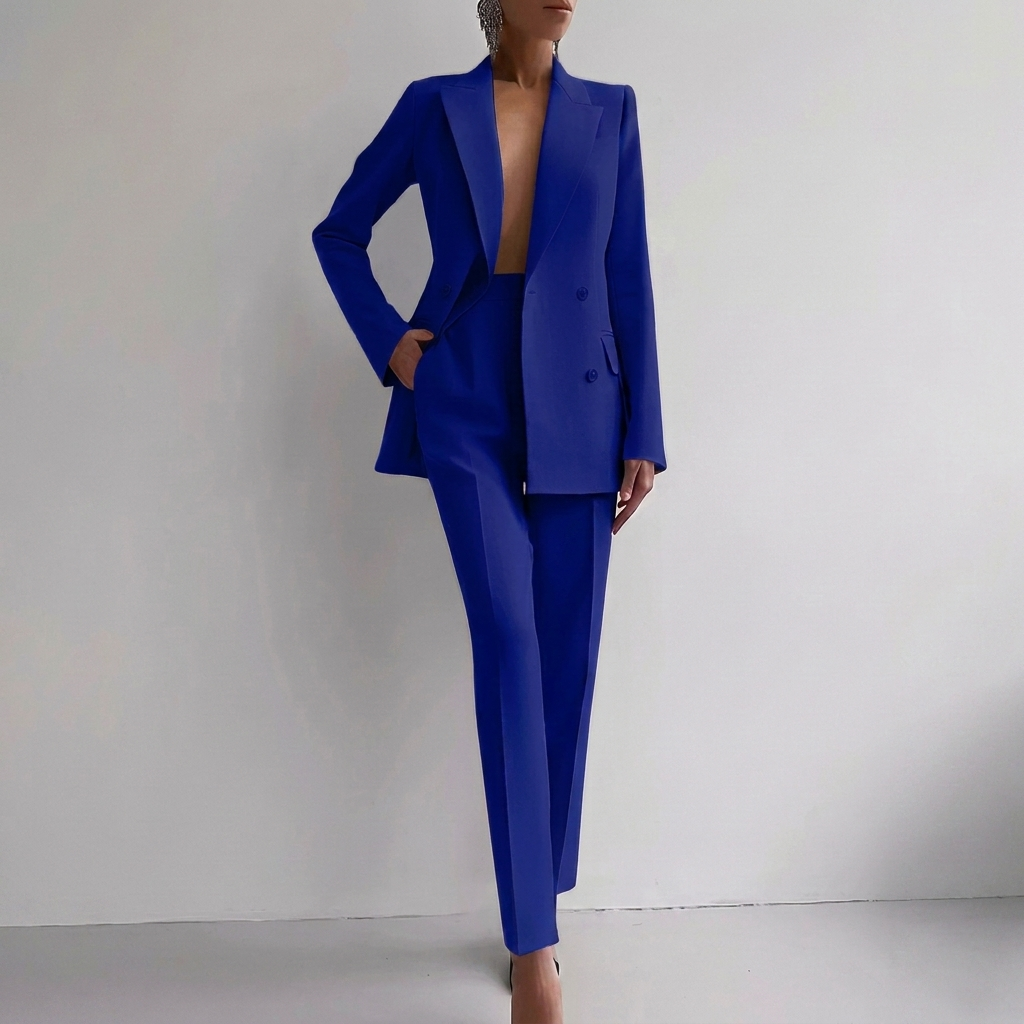Batwing Sleeve Top and Straight Leg Trousers Two Piece Set