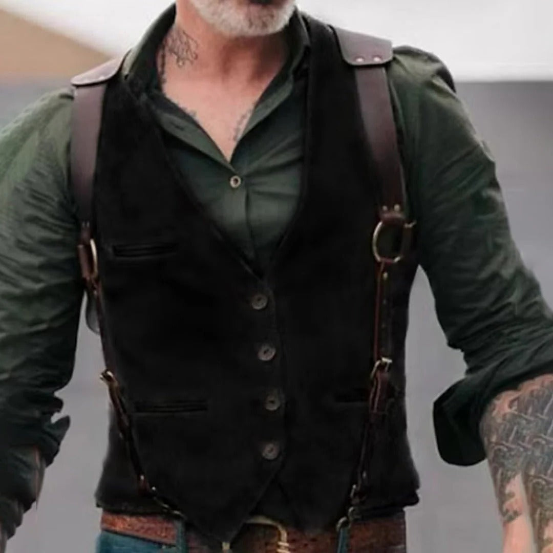 Sleeveless Button Front Vest with Neutral Colors for Casual and Formal Wear