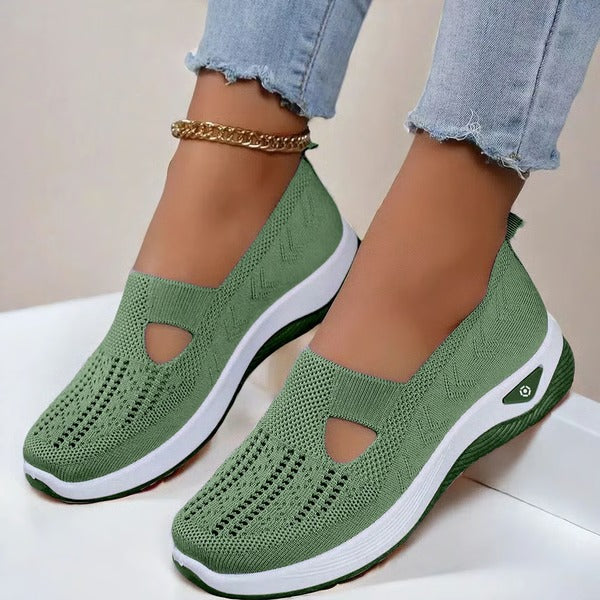 Slip On Shoes with Breathable Knit Upper and Orthopedic Cushioned Sole