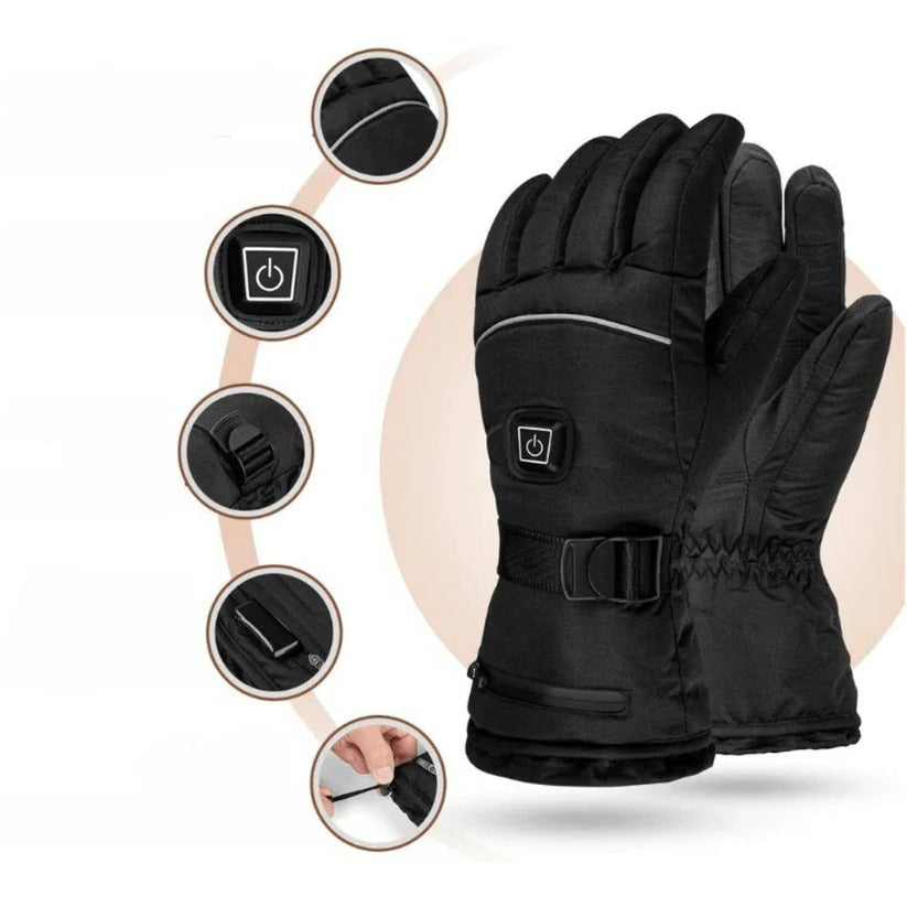 Touchscreen Heated Gloves with 3 Heat Settings and Wind Protection