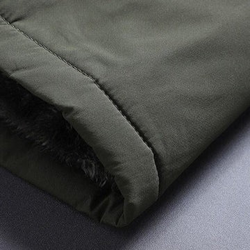 Insulated Winter Jacket with Adjustable Hood and Zippered Pockets