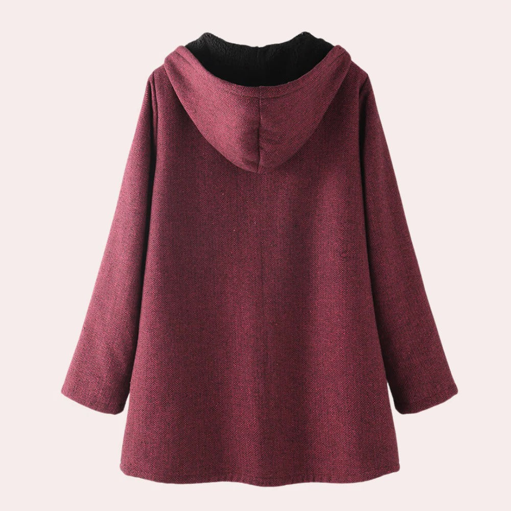 Hooded Jacket for Women with Loose Fit and Soft Fabric, Three Season Wear