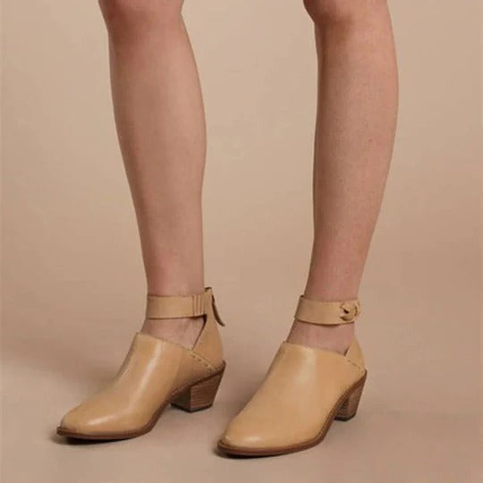Womens Cutout Heeled Ankle Boots