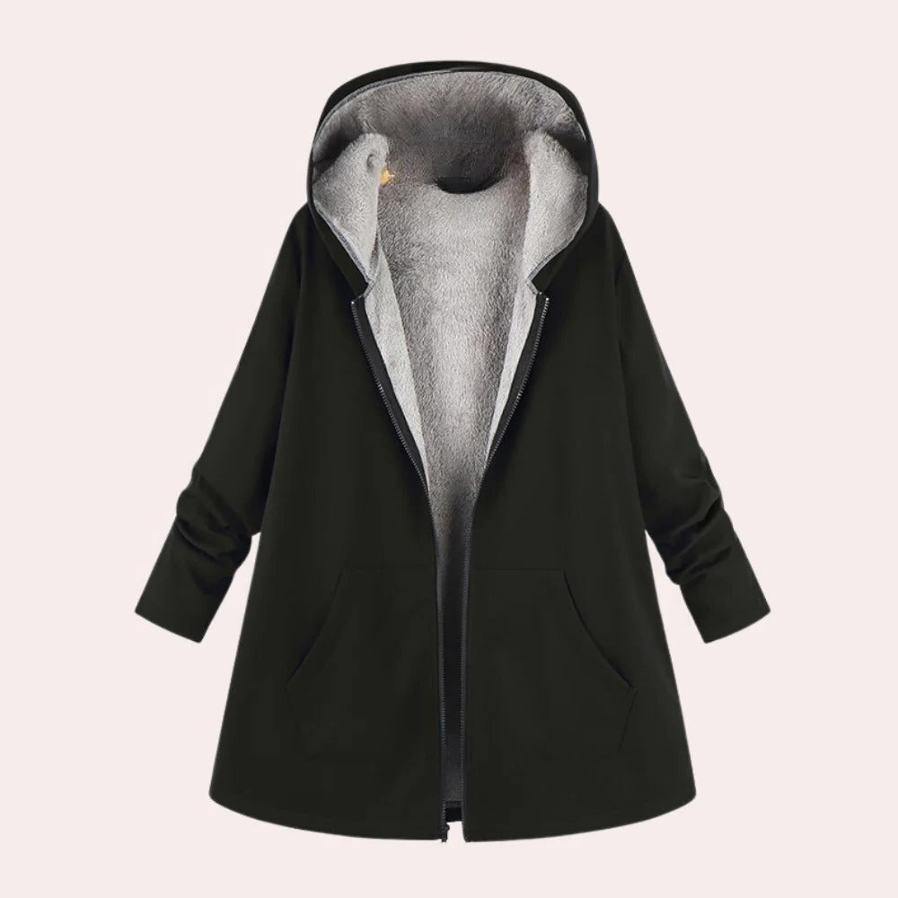 Hooded Jacket for Women with Loose Fit and Soft Fabric, Three Season Wear