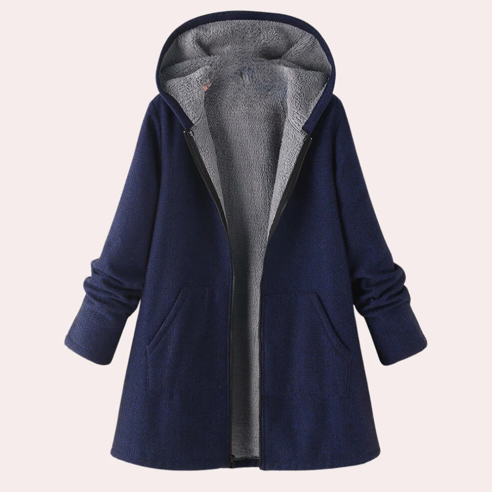 Hooded Jacket for Women with Loose Fit and Soft Fabric, Three Season Wear