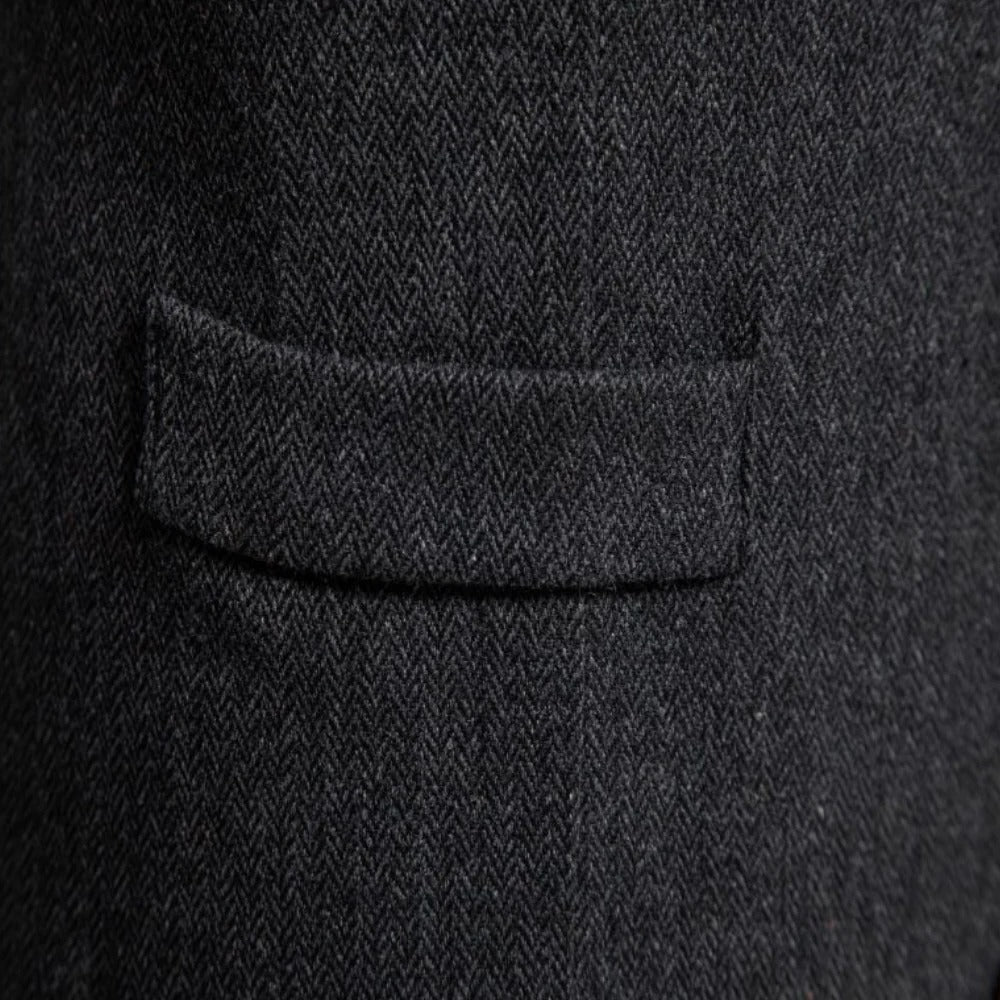 Men's Button Front Gilet with Wool Blend and Front Pockets