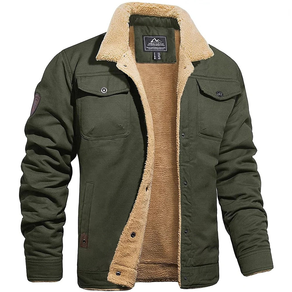 Men's Bomber Jacket with Ribbed Knit Trim and Front Zipper, Vintage Winter Style