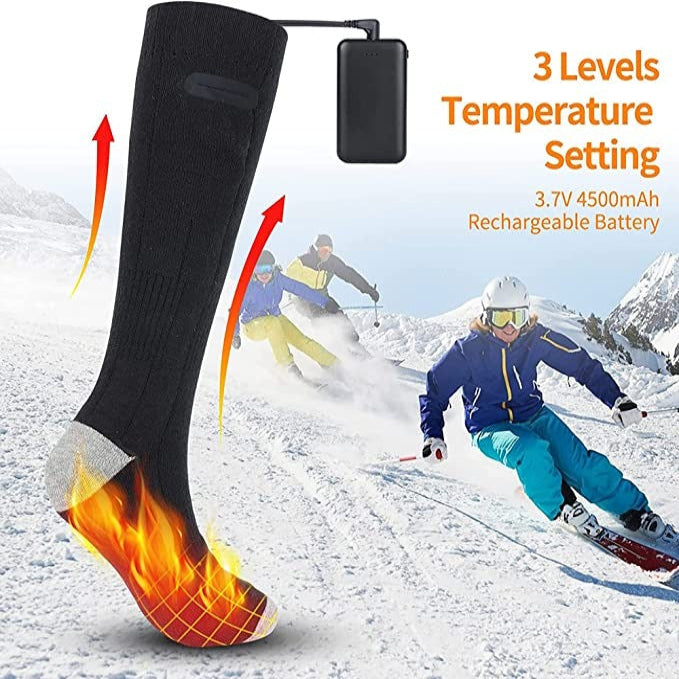 Rechargeable Heated Socks with Three Temperature Settings and 8-Hour Battery