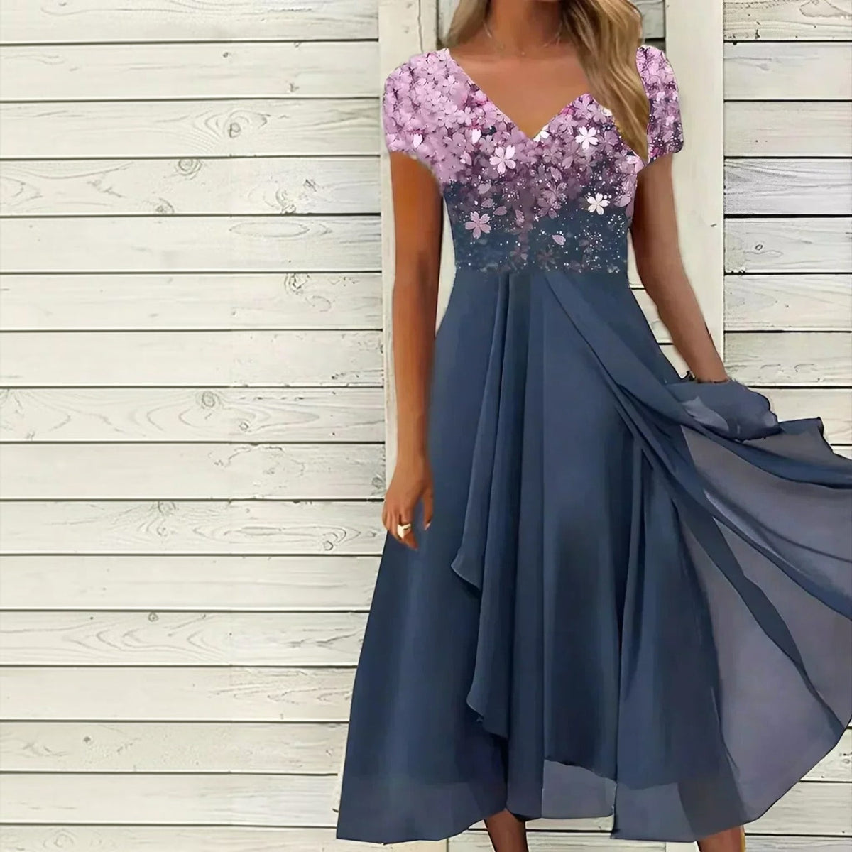 Chiffon Evening Dress with Flowing Silhouette