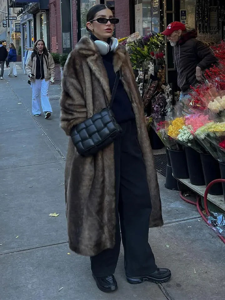 Long Trench Coat with Relaxed Fit and Full Leg Coverage for Fall and Winter