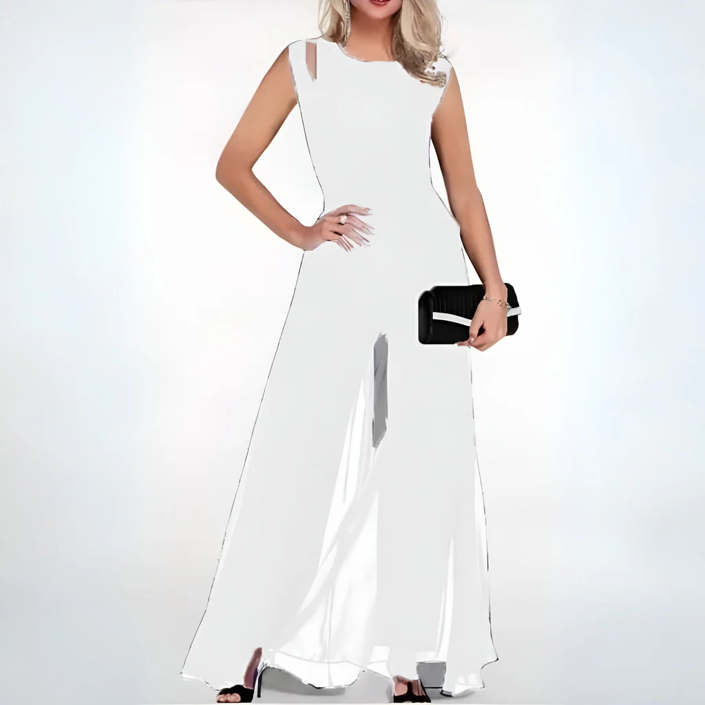 Women's Slim Cut Jumpsuit with Side Pockets and Breathable Fabric