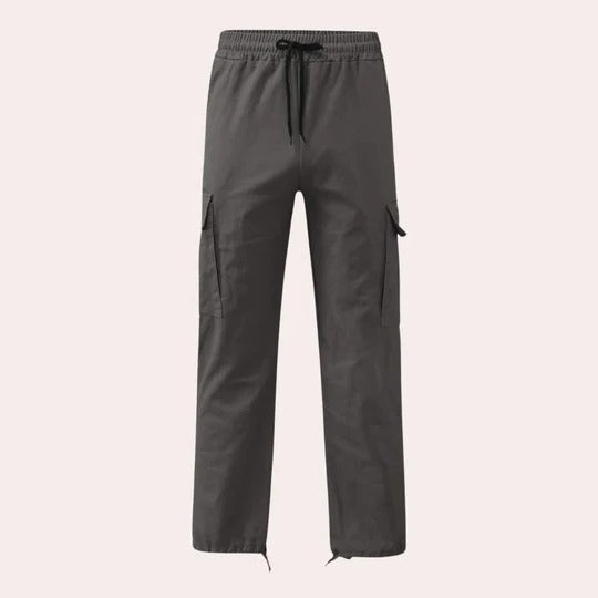 Mens Straight Fit Cargo Pants with Multiple Pockets and Secure Closures