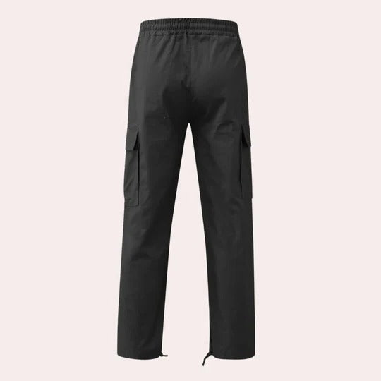 Mens Straight Fit Cargo Pants with Multiple Pockets and Secure Closures