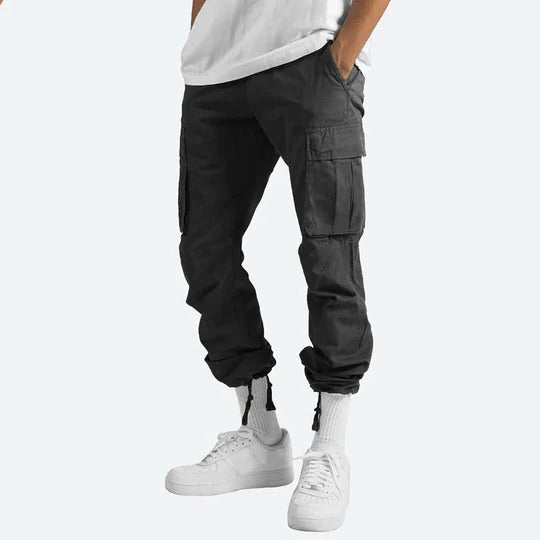 Mens Straight Fit Cargo Pants with Multiple Pockets and Secure Closures