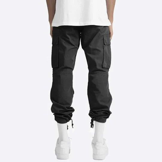 Mens Straight Fit Cargo Pants with Multiple Pockets and Secure Closures