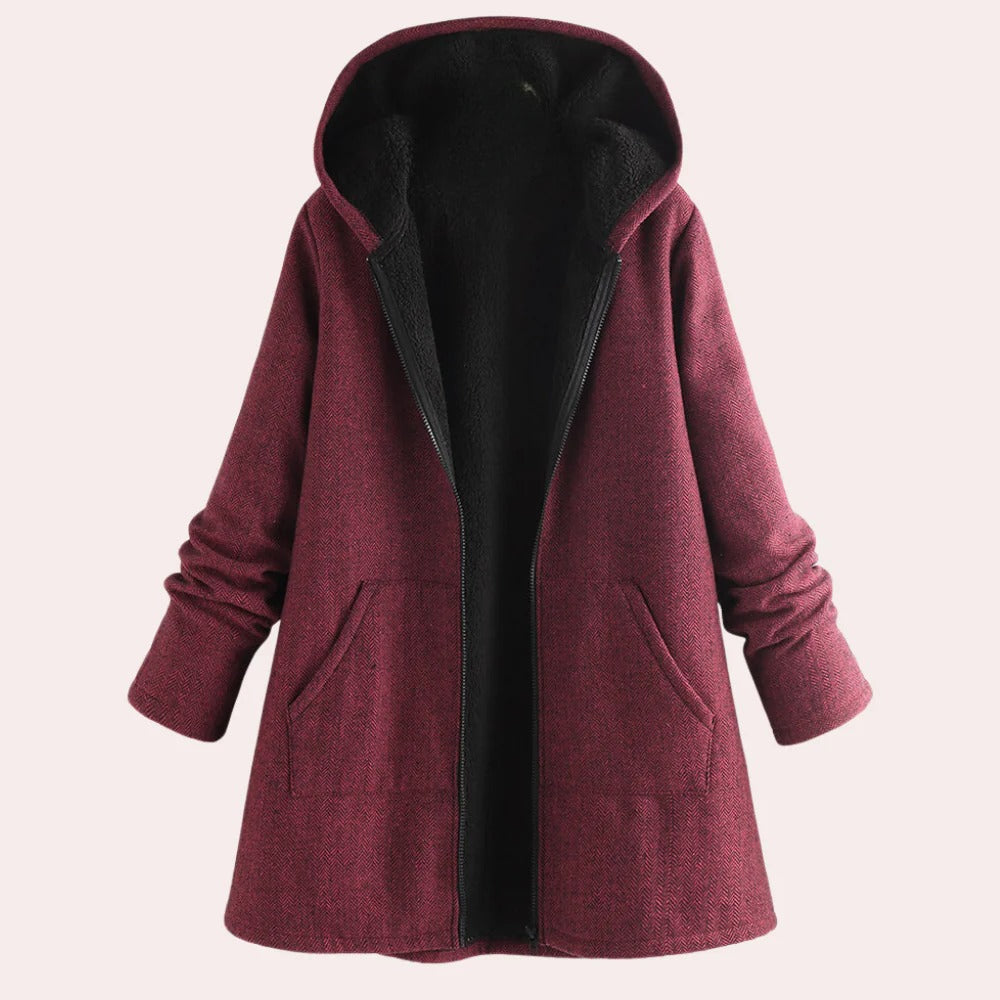 Hooded Jacket for Women with Loose Fit and Soft Fabric, Three Season Wear