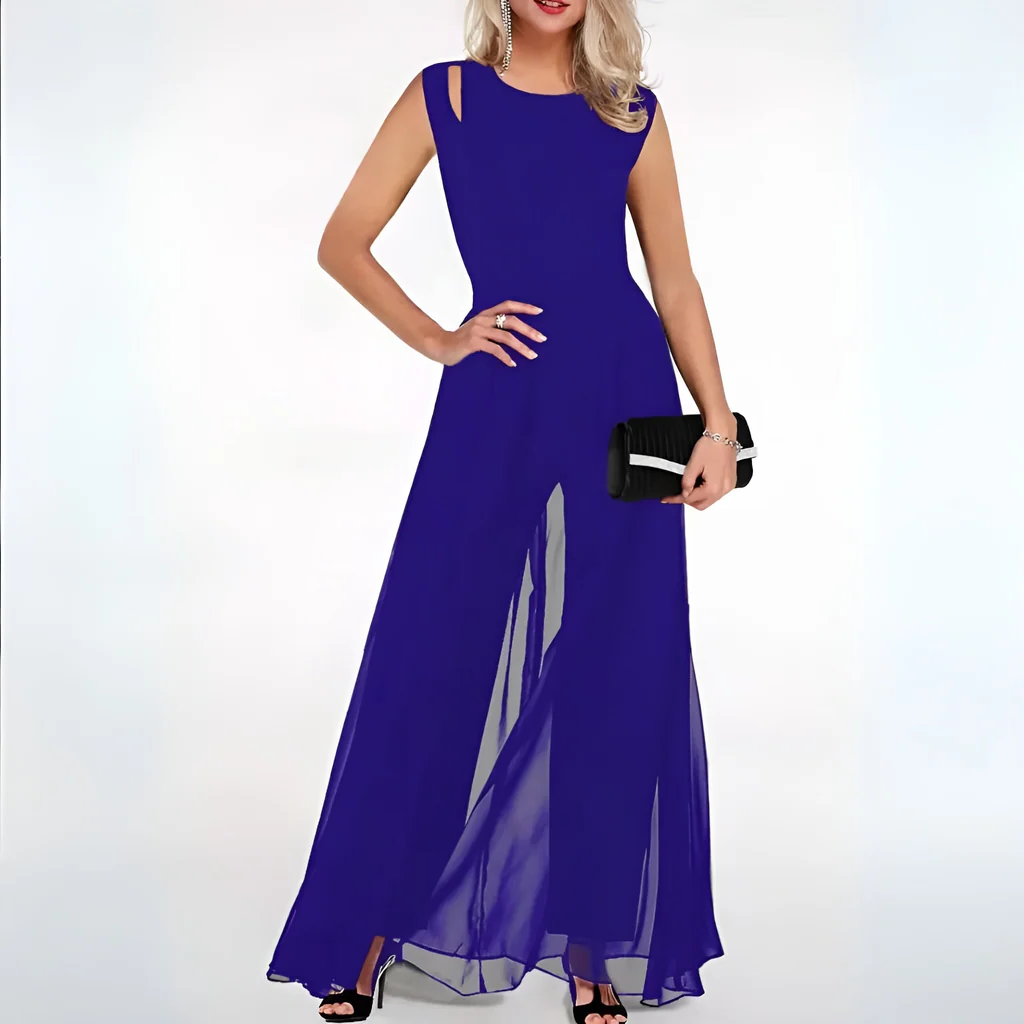 Women's Slim Cut Jumpsuit with Side Pockets and Breathable Fabric