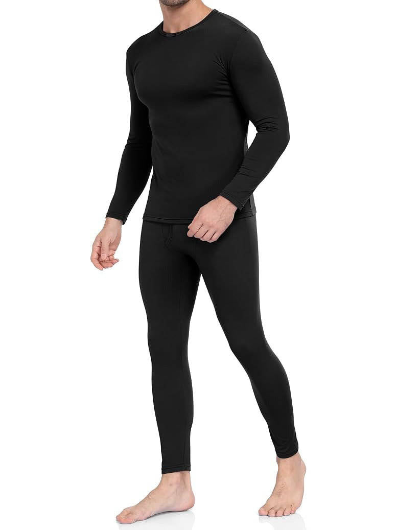 Mens Thermal Underwear, Fleece Lined Long Johns Set for Winter Cold Weather, Warm Base Layer for Outdoor Activities
