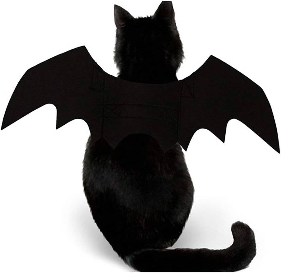Cat Bat Wings, Halloween Bat Costume Accessories for Cats and Puppies with Collar Lead for Cosplay and Dress Up