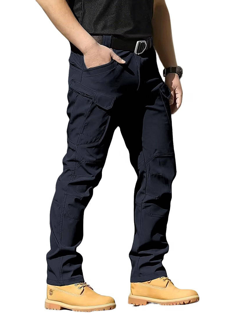 Mens Weatherproof Work Pants, Stretch Waterproof Cargo Pants, Durable Hiking Work Trousers with Multiple Pockets
