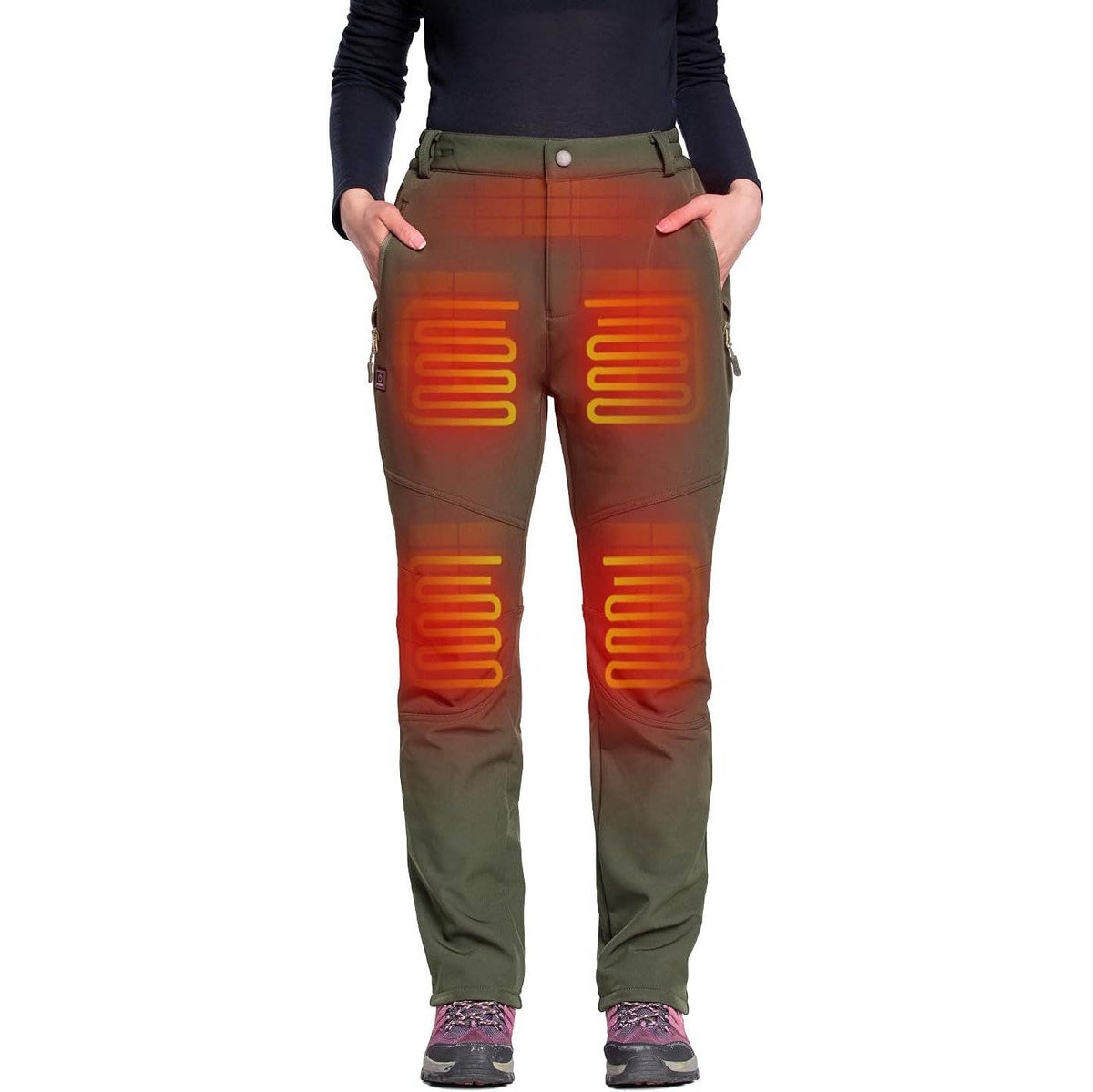 Women's Heated Pants, 12V Battery Powered, Warm Winter Pants for Cold Weather